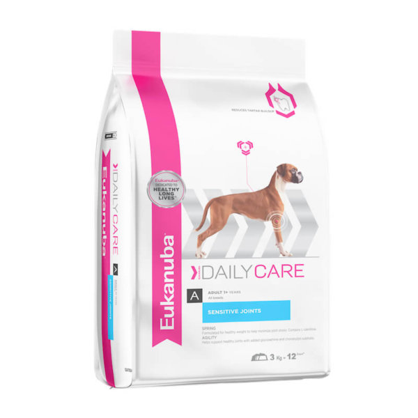 Bag image for Eukanuba dry dog food for adult dogs - daily care sensitive joint formula