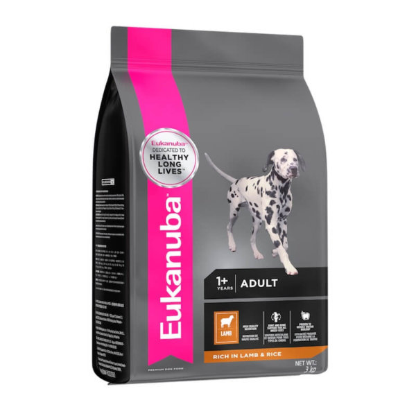 Bag image for Eukanuba dry dog food for small to medium breed adult dogs - with lamb