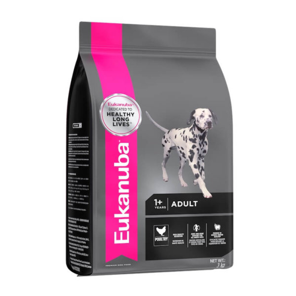 Bag image for Eukanuba dry dog food for medium breed adult dogs - with poultry