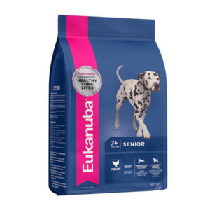 Bag image for Eukanuba dry dog food for medium breed senior dogs - with poultry