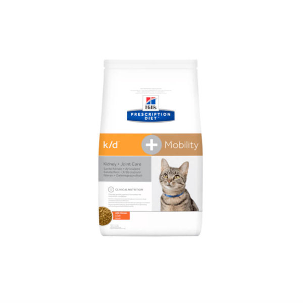 Bag image for Hills Prescription dry food k/d+ mobility formula for cats with kidney and joint issues