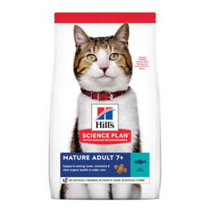 Image of bag for Hills Science Plan dry food for mature cats over 7 years old, tuna recipe