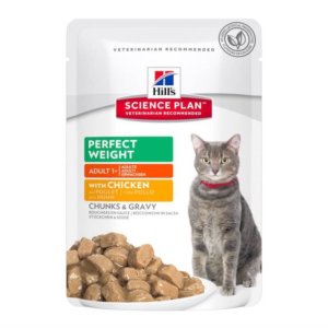 Image of Hills Perfect weight chicken pouch food for adult cats