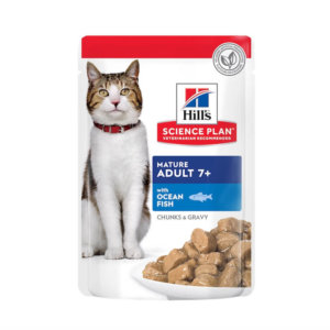 Image of Hill's Science Plan pouch of cat food for older cats - ocean fish recipe