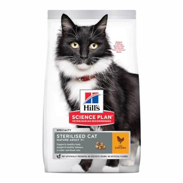 Bag image for Hills dry cat food for mature sterilised cat