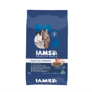 Bag image for Iams dry cat food for multi cats - with salmon