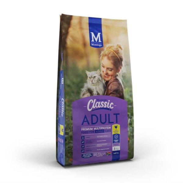 Bag image for Montego Classic dry cat food for adult cats with chicken