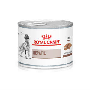 Image of can of Royal Canin Veterinray range wet food in a can - Hepatic formula for dogs