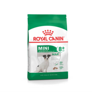 Bag image for Royal Canin dry dog food for marture dogs over 8 years old of mini and small breeds