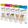 Image of the 5 boxes of Credelio Tick and Flea Medicine per dog size