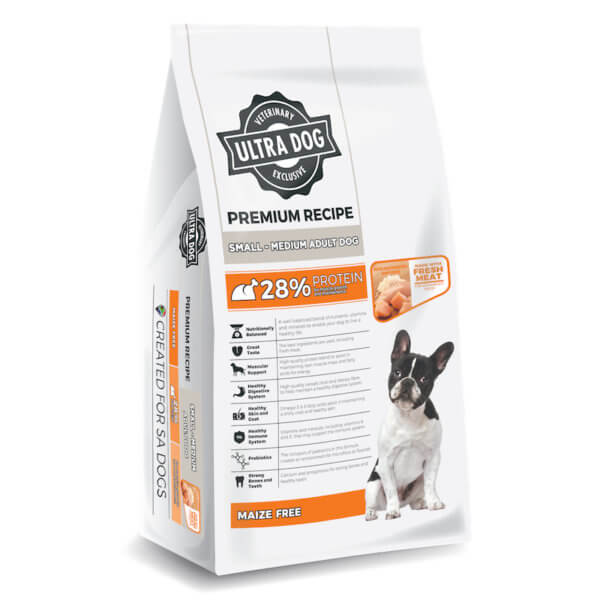 Bag image for Ultra Dog Premium recipe dry food for small to medium breed adult dogs