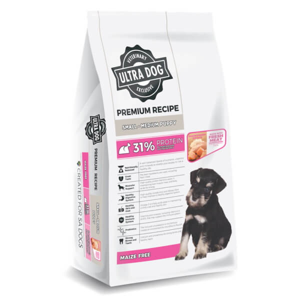 Bag image for Ultra Dog Premium recipe dry food for small to medium breed puppies