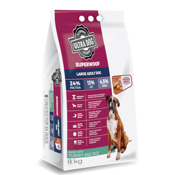 Image for Ultra Dog Superwoof dry food for large breed adult dogs - with turkey and rice