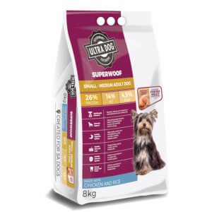 Image for Ultra Dog Superwoof dry food for small to medium breed adult dogs - with chicken and rice